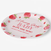 ベリー甘いベビーイチゴの赤ちゃんシャワー ペーパープレート (アングル)