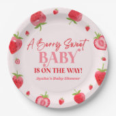 ベリー甘いベビーイチゴの赤ちゃんシャワー ペーパープレート (正面)
