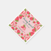 ベリー甘いベビーオンザウェイストロベリーベビーシャワー スタンダードカクテルナプキン (角)