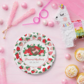 ベリー甘いベビーピンクのストロベリーガールベビーシャワー ペーパープレート (パーティー)