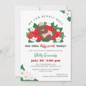 ベリー甘いベビーピンクのストロベリーガールベビーシャワー 招待状 (正面)