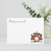 ベリー甘いベビーピンクストロベリーベリーベビーベイビーシャワー サンキューカード (スタンド正面)