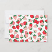 ベリー甘いベビーピンクストロベリーベリーベビーベイビーシャワー サンキューカード (裏面)