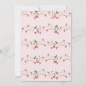 ベリー甘いベビーピンクボウ女の子ベビーシャワー 招待状 (裏面)