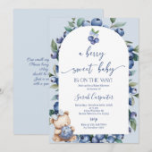ベリー甘いベビーブルーベリーベビーシャワー 招待状 (正面/裏面)
