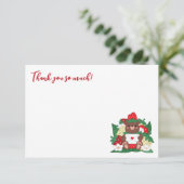 ベリー甘いベビー赤いちご熊ベビーシャワー サンキューカード (スタンド正面)