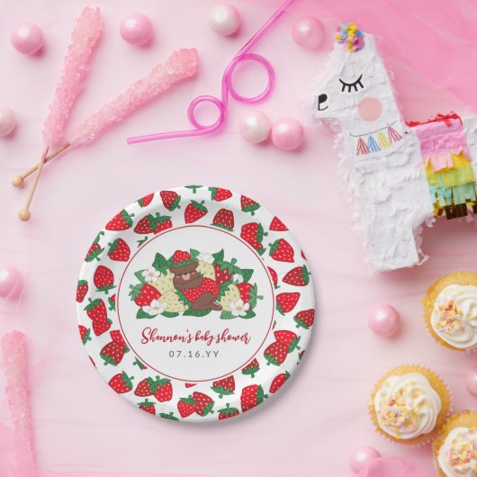 ベリー甘いベビー赤いちご赤ちゃんシャワー ペーパープレート (パーティー)