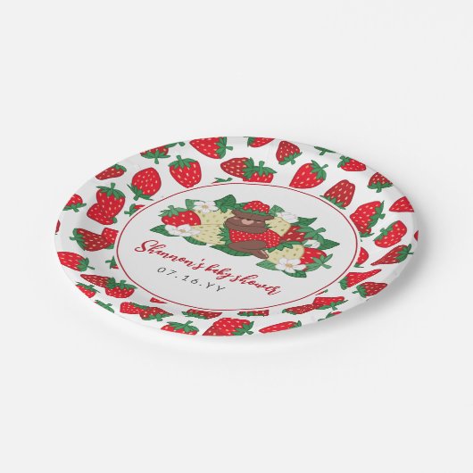 ベリー甘いベビー赤いちご赤ちゃんシャワー ペーパープレート (アングル)