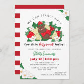 ベリー甘いベビー赤いちご赤ちゃんシャワー 招待状 (正面/裏面)