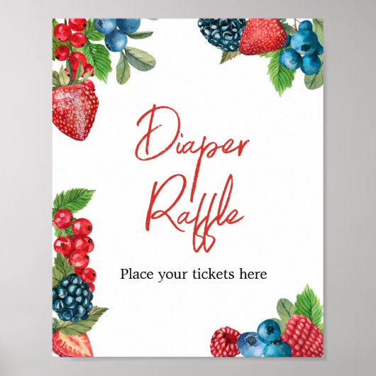 ベリー甘い夏の赤ちゃんシャワーおむつラッフル ポスター (正面)
