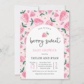 ベリー甘い夏イチゴのベビーシャワー 招待状 (正面)