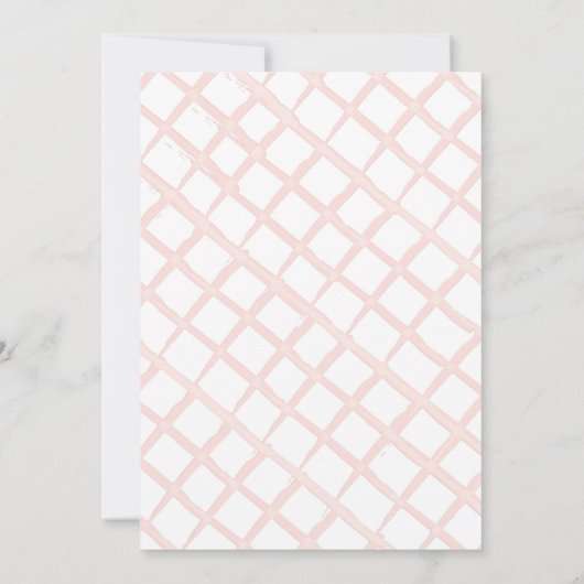 ベリー甘い手描きイチゴ女の子ベビーシャワー 招待状 (裏面)