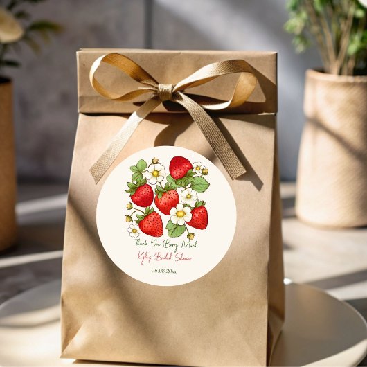 ベリー甘い果実イチゴブライダルシャワーの好意 ラウンドシール