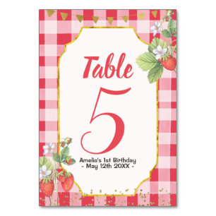 ベリー甘い水の色イチゴ1st誕生日 テーブルナンバー