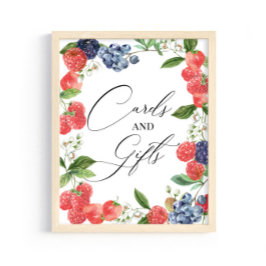 ベリー甘い水の色ベビーシャワーカードとギフト ポスター