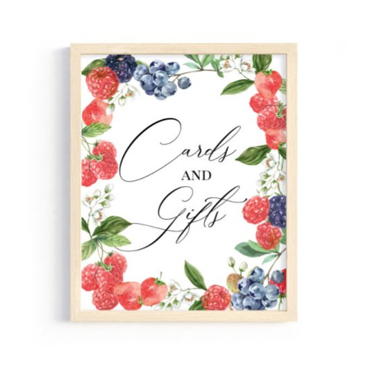 ベリー甘い水の色ベビーシャワーカードとギフト ポスター