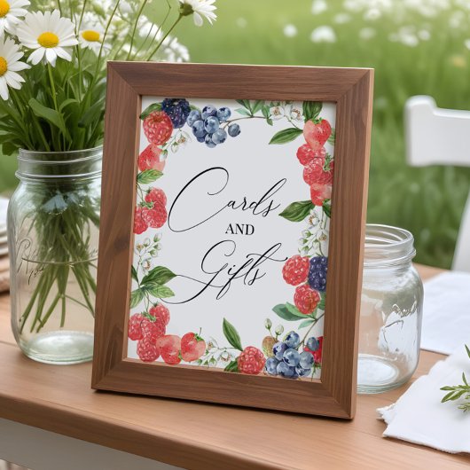 ベリー甘い水の色ベビーシャワーカードとギフト ポスター