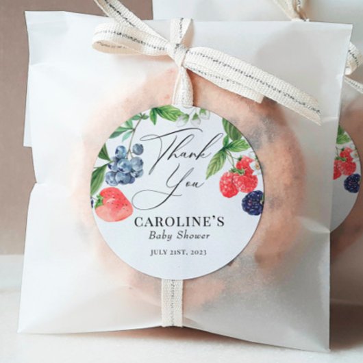 ベリー甘い水の色ベリーベビーシャワーのお気に入り ラウンドシール