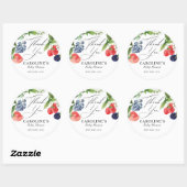 ベリー甘い水の色ベリーベビーシャワーのお気に入り ラウンドシール (シート)