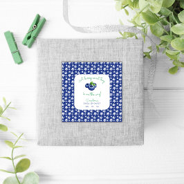 ベリー甘い男の赤ちゃんシャワーブルーベリー スクエアシール