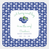 ベリー甘い男の赤ちゃんシャワーブルーベリー スクエアシール (正面)