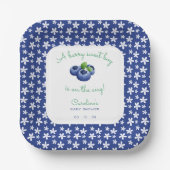 ベリー甘い男の赤ちゃんシャワーブルーベリー ペーパープレート (正面)