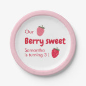 ベリー甘い誕生日とイチゴ ペーパープレート (正面)