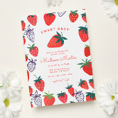 ベリー甘い赤いちご赤ちゃんシャワー 招待状