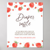 ベリー甘い赤ちゃんシャワーおむつラッフルサイン ポスター (正面)