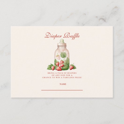 ベリー甘い赤ちゃんシャワーおむつラッフル エンクロージャーカード (正面)