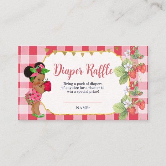 ベリー甘い赤ちゃんシャワーおむつラッフル エンクロージャーカード (正面)