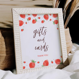 ベリー甘い赤ちゃんシャワーのギフトとカードサイン ポスター