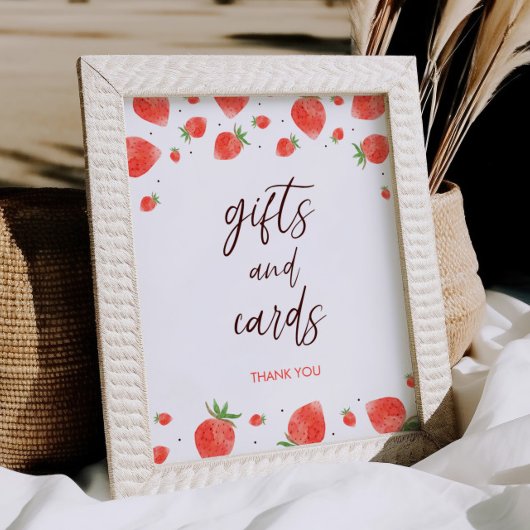 ベリー甘い赤ちゃんシャワーのギフトとカードサイン ポスター