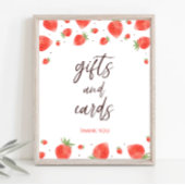 ベリー甘い赤ちゃんシャワーのギフトとカードサイン ポスター