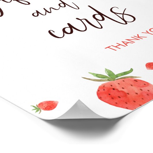 ベリー甘い赤ちゃんシャワーのギフトとカードサイン ポスター (角)