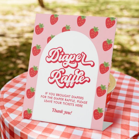ベリー甘い赤ちゃんシャワーゲームおむつラッフル 台座サイン