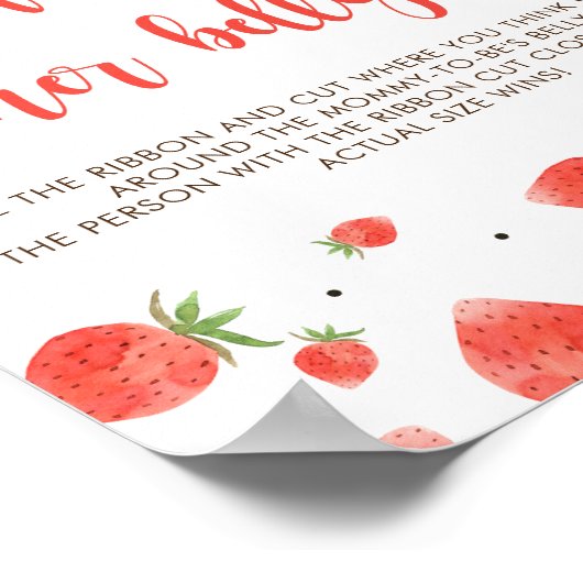 ベリー甘い赤ちゃんシャワーゲームサインどのように大きいお腹 ポスター (角)