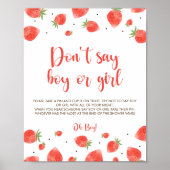 ベリー甘い赤ちゃんシャワーゲームサイン ポスター (正面)