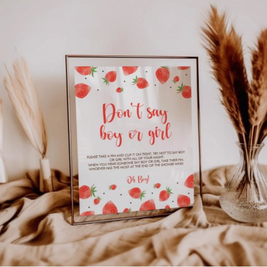 ベリー甘い赤ちゃんシャワーゲームサイン ポスター