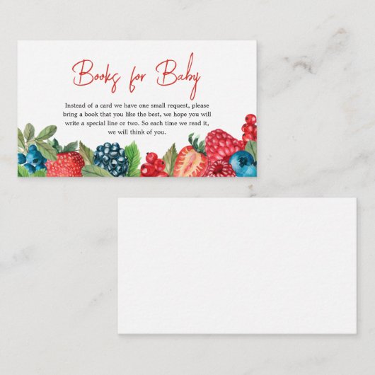 ベリー甘い赤ちゃんシャワーベビー エンクロージャーカード (正面/裏面)