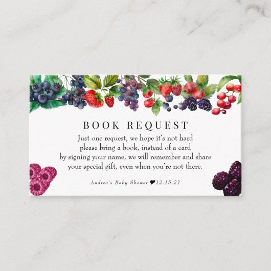 ベリー甘い赤ちゃんシャワーベビー エンクロージャーカード (正面)