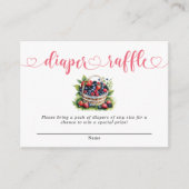 ベリー甘い赤ちゃんシャワーワイルドベリーおむつラッフル エンクロージャーカード (正面)