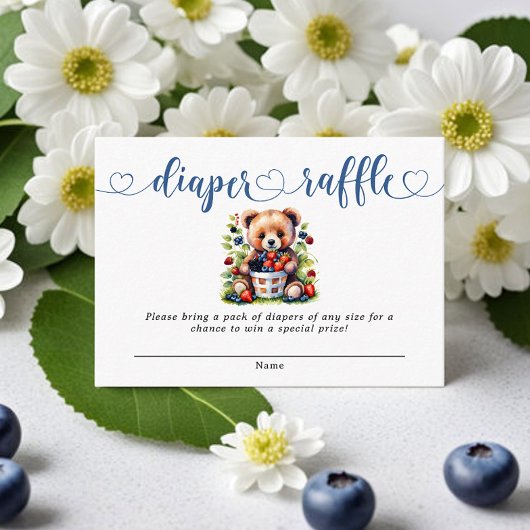 ベリー甘い赤ちゃんシャワーワイルドベリーおむつラッフル エンクロージャーカード