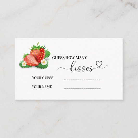 ベリー甘い赤ちゃんシャワー何人のキス エンクロージャーカード (正面)