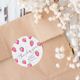 ベリー甘い赤ちゃんシャワー苺ありがとう ラウンドシール