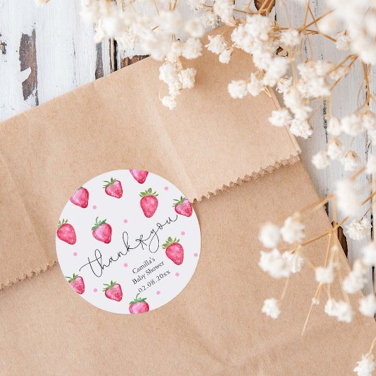 ベリー甘い赤ちゃんシャワー苺ありがとう ラウンドシール