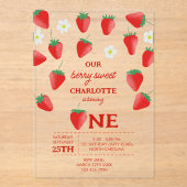 ベリー甘い1stバースデーストロベリーターニング アクリル招待状 (正面)