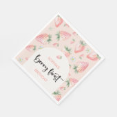 ベリー第1のイチゴ子供の誕生日 スタンダードランチョンナプキン (角)