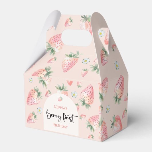 ベリー第1のイチゴ子供の誕生日 フェイバーボックス (正面サイド)