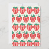 ベリー第1のイチゴ子供の誕生日 招待状 (裏面)